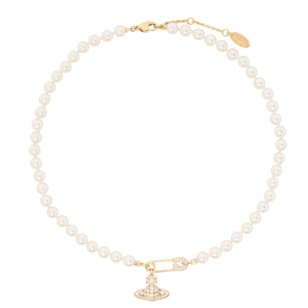 💛▪️Vivienne Westwood▪️ Lucrece Off-white pearl necklace ( Gold Tone )